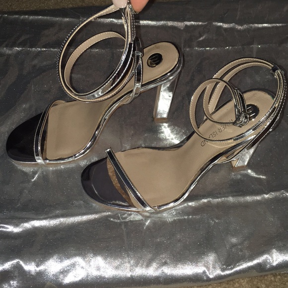 river island silver sandals